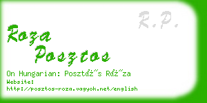 roza posztos business card